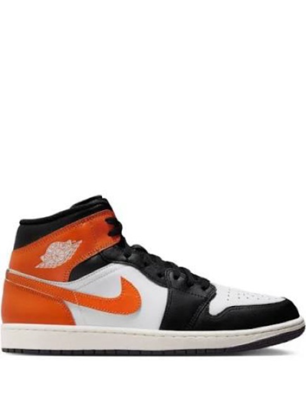 Jordan 1 Mid Orange Black White Men's Sneakers